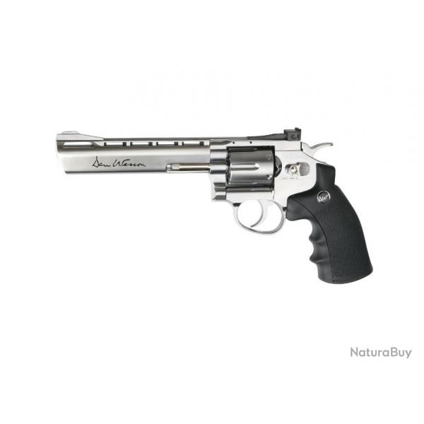 Rplique Airsoft Revolver Dan wesson 6 pouces Silver Low Power + 6 douilles chargeur + 5  CO2