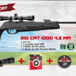 Pack Cerise GAMO 2020 - Pack BIG CAT 4,5mm Synthétique - Carabine GAMO Big Cat 1000