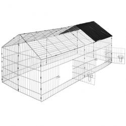 Enclos cage pour rongeurs 180 x 75 x 75 cm noir 3708153
