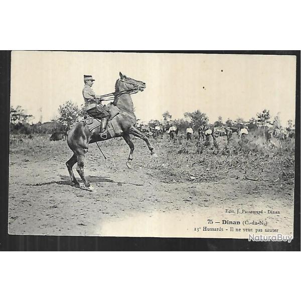 dinan 13e hussards il ne veut pas sauter, cavalerie , cheval