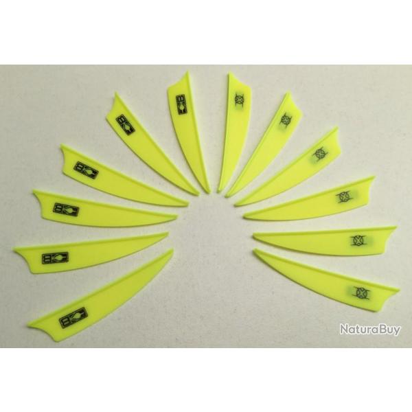 Lot de 12 Plumes Plastique (Vanes) Shield Bohning X-Vane 2.25 Fy-Ny (Neon Jaune)