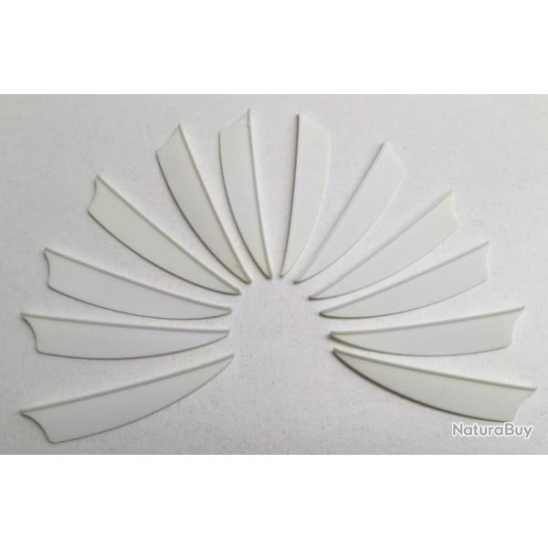 Lot de 12 Plumes Plastique (Vanes) Shield Bohning X-Vane 2.25 Wh (Blanc) sans marquage