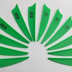 Lot de 12 Plumes Plastique (Vanes) Shield Bohning X-Vane 2.25 Gr-Ng (Neon Vert)