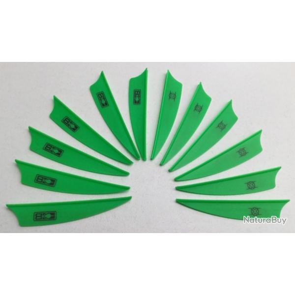 Lot de 12 Plumes Plastique (Vanes) Shield Bohning X-Vane 2.25 Gr-Ng (Neon Vert)