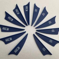 Lot de 12 Plumes Plastique (Vanes) Shield Bohning X-Vane 1.75 Bl (Bleu)