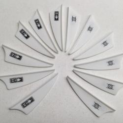 Lot de 12 Plumes Plastique (Vanes) Shield Bohning X-Vane 1.75 Wh (Blanc)