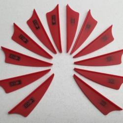 Lot de 12 Plumes Plastique (Vanes) Shield Bohning X-Vane 1.75 Rd (Rouge)