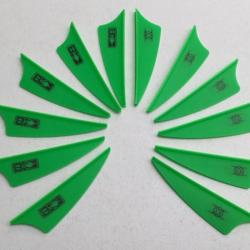 Lot de 12 Plumes Plastique (Vanes) Shield Bohning X-Vane 1.75 Gr-Ng (Neon Vert)