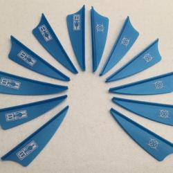 Lot de 12 Plumes Plastique (Vanes) Shield Bohning X-Vane 1.5 Sb (Satin Bleu) Bleu Clair