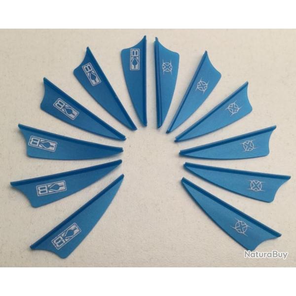 Lot de 12 Plumes Plastique (Vanes) Shield Bohning X-Vane 1.5 Sb (Satin Bleu) Bleu Clair