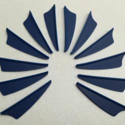 Lot de 12 Plumes Plastique (Vanes) Shield Bohning X-Vane 1.5 Bl (Bleu)