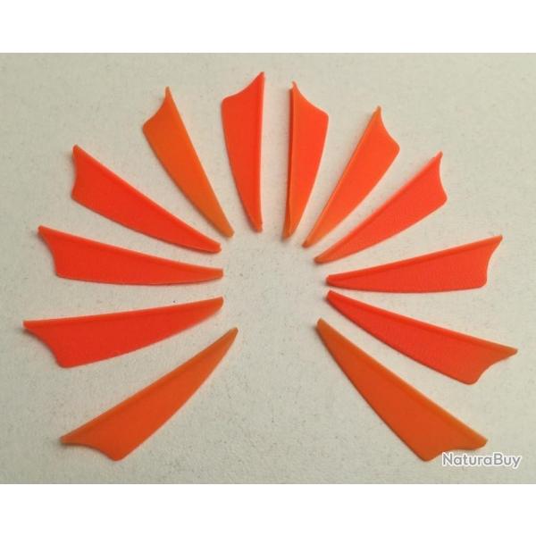 Lot de 12 Plumes Plastique (Vanes) Shield Bohning X-Vane 1.5 Nr (Neon Rouge)=Orange Fire