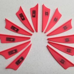 Lot de 12 Plumes Plastique (Vanes) Shield Bohning X-Vane 1.5 Hp (Rose Fluo)
