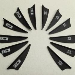Lot de 12 Plumes Plastique (Vanes) Shield Bohning X-Vane 1.5 Bk (Noir)