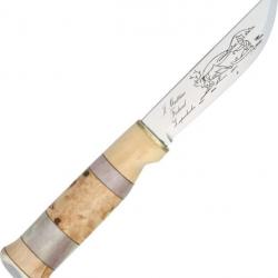 Couteau de Chasse Marttiini  Made in Finland Manche en Os de bouleau et corne de renne MN223001007