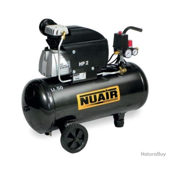 Compresseur  air 2CV 1,5kW Monophas 50L Entranement direct lubrifi FC2/50 N Nuair