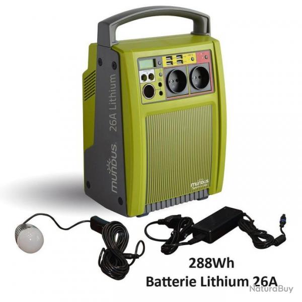 Orium Energie - Station d'nergie portative  recharge solaire 26 A Lithium 288 Wh couleur vert et g