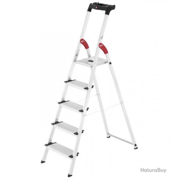 Escabeau de scurit Alu 5 marches Haut. travail 2,59m ProfiStep XXL Hailo