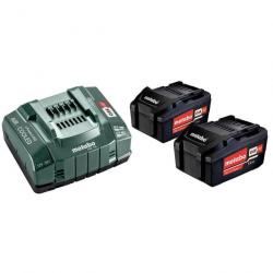 Pack 2 batteries 18 V Li-Ion 5.2 Ah avec chargeur ASC 145 685051000 Metabo