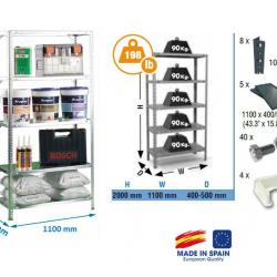 Simon Rack - Etagère Confort 2000x1100x500mm Gris foncé Charge 90Kg - Comfort SUPERPLUS 5/500 SIMONR