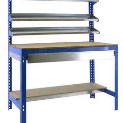 Simon Rack - Kit Etabli 1440x900x600mm Charge 400Kg - SIMONWORK BT-1 BOX 900 BLEU/BOIS SIMONRACK