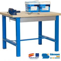 SimonRack - Kit Etabli avec tiroir 865x1500x750mm Bleu/Bois - BT6-BOX 1500 SIMONRACK