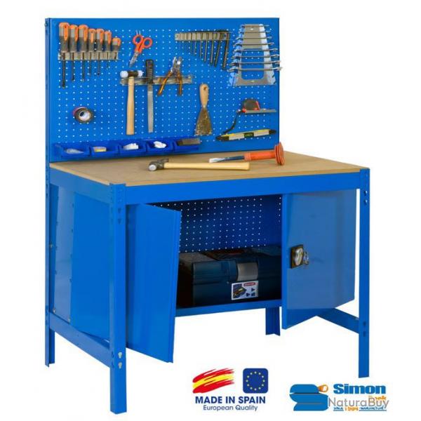 SimonRack - Kit Etabli avec un verrou 1440x900x600mm Charge 400 Kg - BT2 LOCKER 900 BLEU SIMONRACK