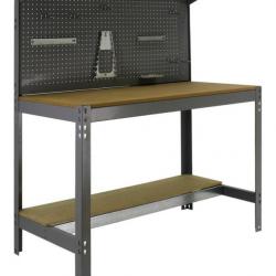 Simon Rack - Kit Etabli 1440x900x600mm Charge 400Kg - SIMONWORK BT3 900 GRIS FONCE/BOIS SIMONRACK