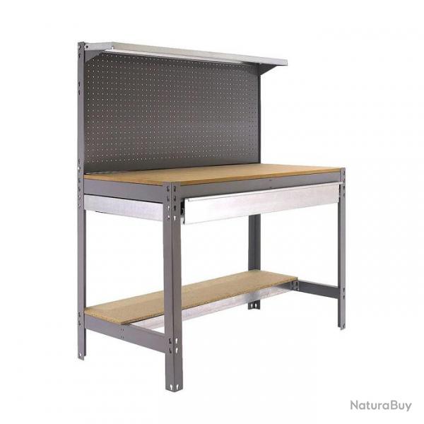 SimonRack - Kit Etabli 1440x1200x600mm Charge 600Kg -  SIMONWORK BT3 BOX 1200 GRIS/BOIS SIMONRACK