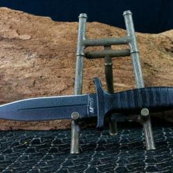 MT097 Couteau de Combat Botte Lame Acier Inox Manche Abs Etui Nylon