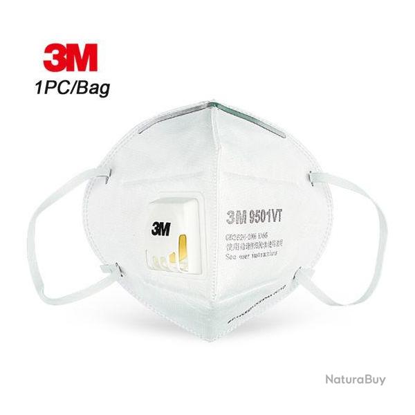 Lot de 5 Masque 3M KN95 9501VT FFP2 Respiratoire Ventilation Normes CE Anti Bactrie Poussire NEUF