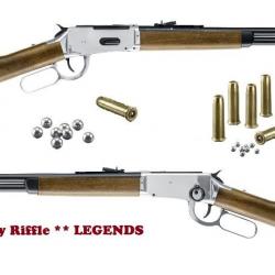 Carabine Winchester Nickelée Légends cowboy Riffle  Cal. 4.5 Bille Acier