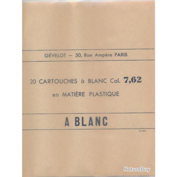 Etiquette neuve.30-06 (7,62x63) france SFM  A BLANC Civile Originale !