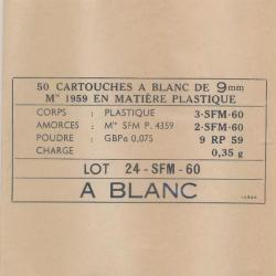 Etiquette neuve..9 PARA  France par SFM A BLANC   pour armée francaise 1960