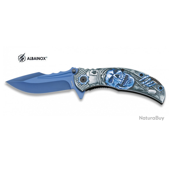 Couteau Pliant Crane bleu 3D  Lame de 9 cm dcor