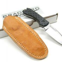 BRAD01 Couteau Bradford Knives Guardian 3 Lame Acier N690 Manche G-10 Etui Cuir Made USA