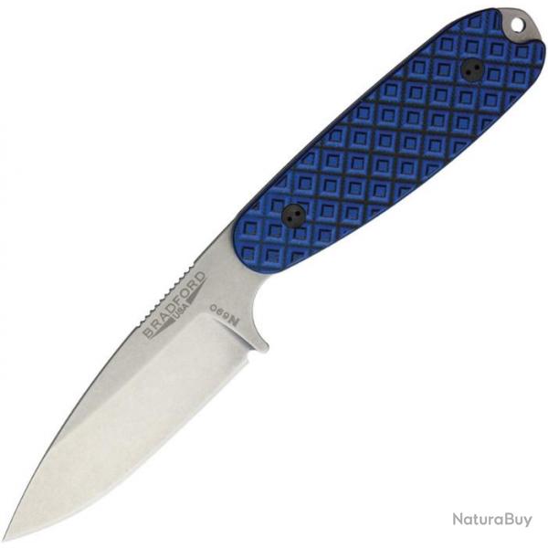 BRAD35S013 Couteau Bradford Knives Guardian 3.5 Lame Acier N690 Manche G-10 Black/Blue Etui Cuir USA
