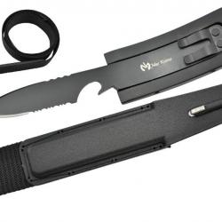 Couteau droit boucle ceinture noir