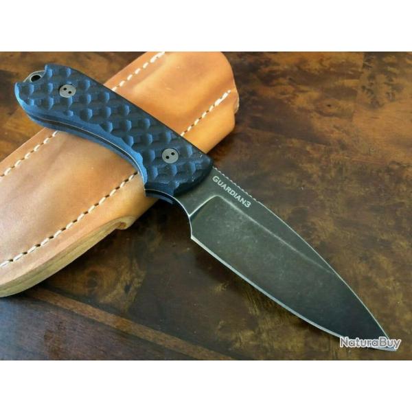 BRAD3FE001N Couteau Bradford Knives Guardian 3 Acier N690 Manche G10 Etui Cuir USA