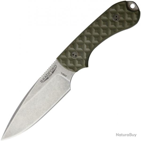 BRAD3FE002A Couteau Bradford Knives Guardian 3 Acier AEB-L Manche Green Etui Cuir USA