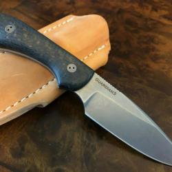 BRAD3FE114A Couteau Bradford Knives Guardian 3 Manche Fibre de Carbone Acier AEB-L Etui CUir USA