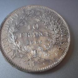 Pièce de 10 frs argent 1965 Dupré, TBE