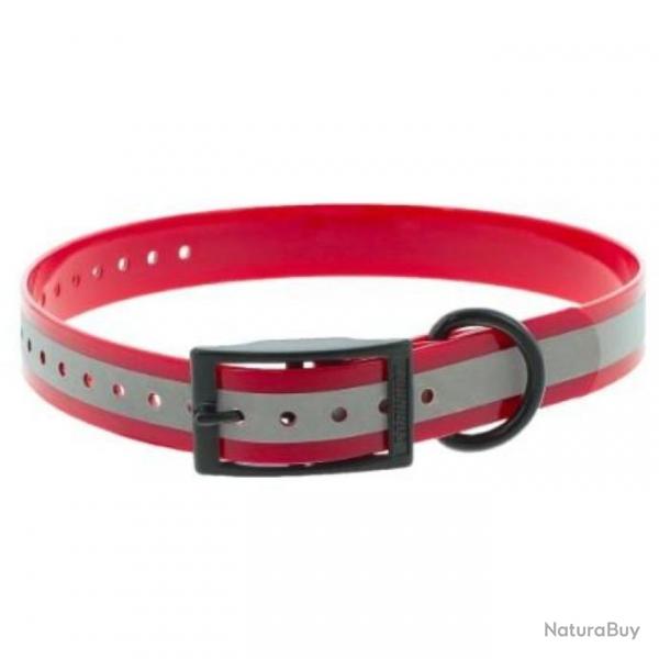 Collier polyurthane rflchissant CaniHunt Xtreme - 25mm - 65 cm Ble - Rouge / 65 cm / 25 mm