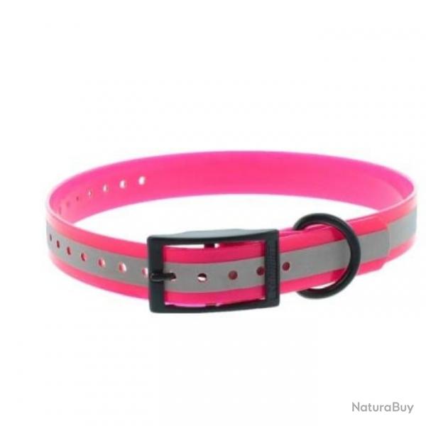 Collier polyurthane rflchissant CaniHunt Xtreme - 25mm - 65 cm - Rose / 65 cm / 25 mm