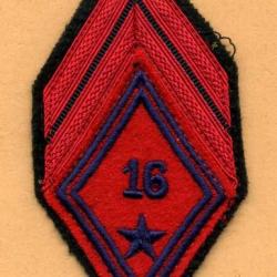 Ecusson 16° RA  -  16° Régiment d'Artillerie  -  brigadier