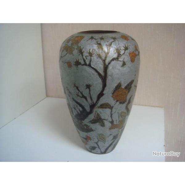 vase ancien laiton cloisonn hauteur 19 cm diamtre 11 cm