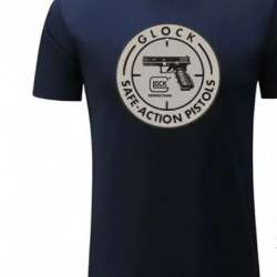 TEE shirt motif glock bleuSafe action