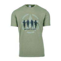 T-shirt Brothers in Arms     - couleur vert kaki  - taille L= 46  -  133642