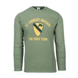 T-shirt 1ère division de cavalerie - manches longues  - couleur vert kaki  - taille XXL = 50-133801
