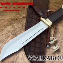 Couteau Bowie Down Under The Walkabout Lame Acier 440C Manche Cuir Etui Cuir DUKWA